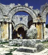 unknow artist Ruins of the Kalat-Simon-rampart trip church, Syria Spain oil painting artist